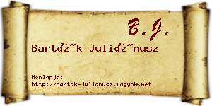Barták Juliánusz névjegykártya